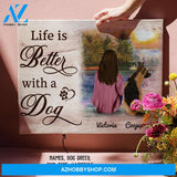 Life Is Better With Dog - Personalized Custom Canvas