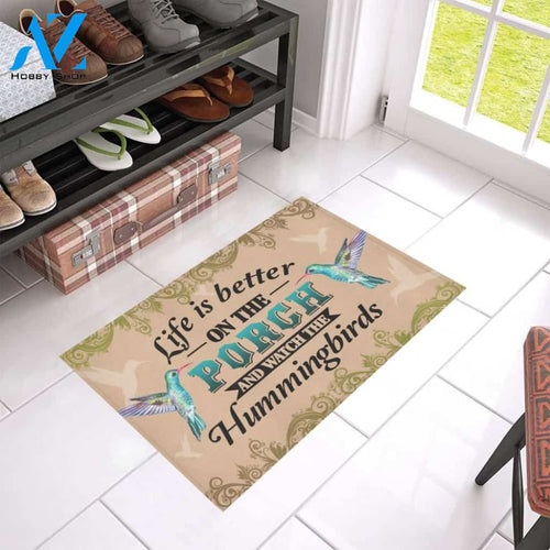 Life Is Better With Hummingbirds Printed Doormat Home Decor