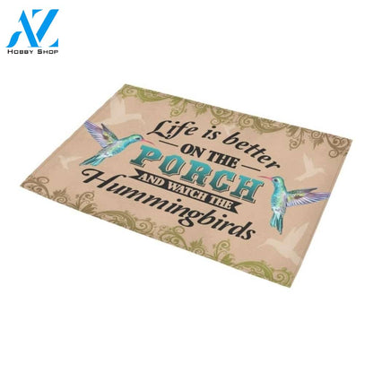 Life Is Better With Hummingbirds Printed Doormat Home Decor