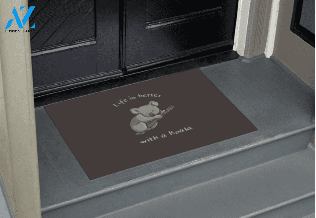 Life Is Better With Koala Doormat Indoor and Outdoor Mat Entrance Rug Sweet Home Decor Housewarming Gift Gift for Koala Lovers Wildlife Animals Lovers