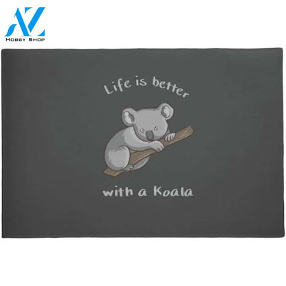 Life Is Better With Koala Doormat Indoor and Outdoor Mat Entrance Rug Sweet Home Decor Housewarming Gift Gift for Koala Lovers Wildlife Animals Lovers