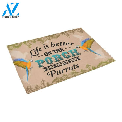 Life Is Better With Parrots Printed Doormat Home Decor
