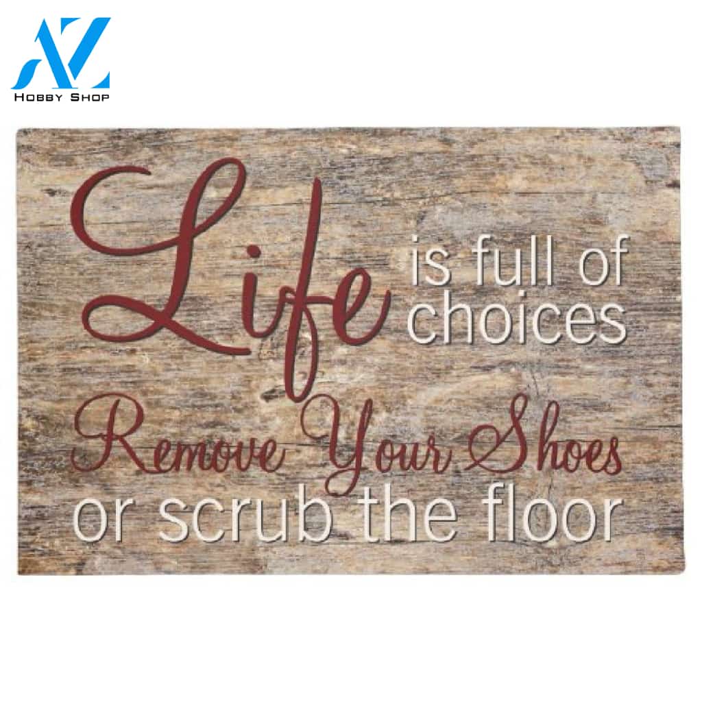 Life Is Full Of Choices Motivational Quote Doormat Welcome Mat House Warming Gift Home Decor Funny Doormat Gift Idea