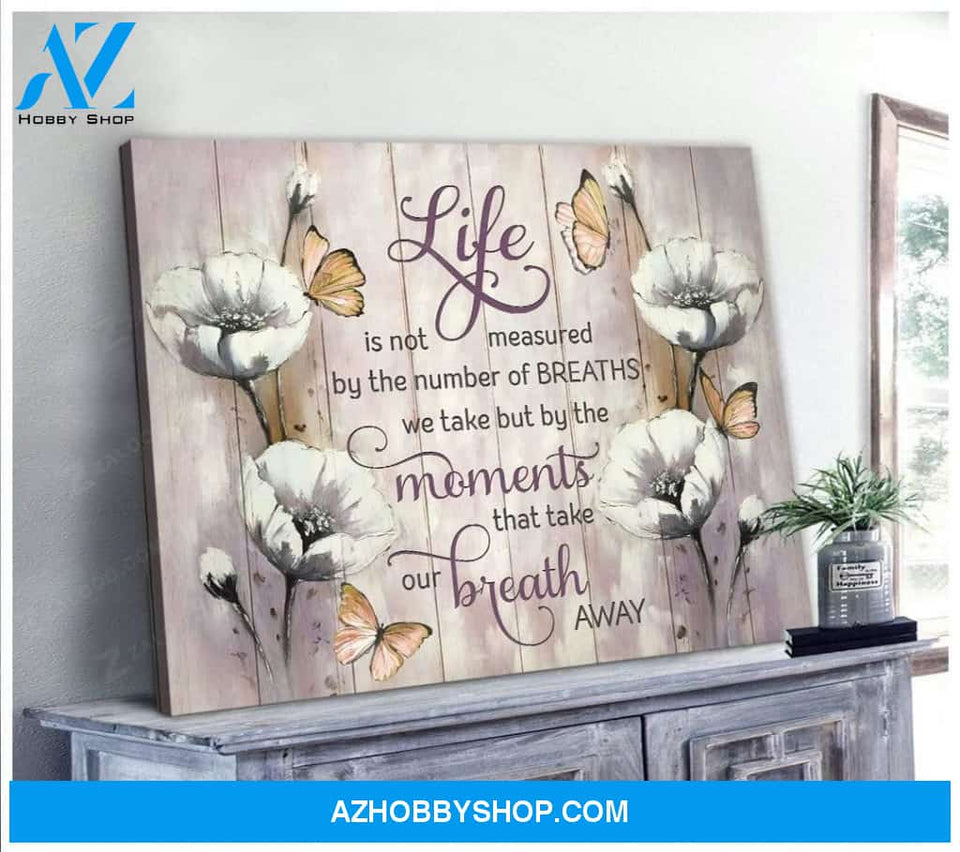 Zalooo Life Is Not Measured Butterfly Wall Art Canvas
