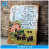 Life Is Short Cow Wall Art Canvas