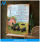 Life Is Short Cow Wall Art Canvas