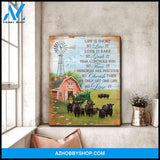 Life Is Short Cow Wall Art Canvas