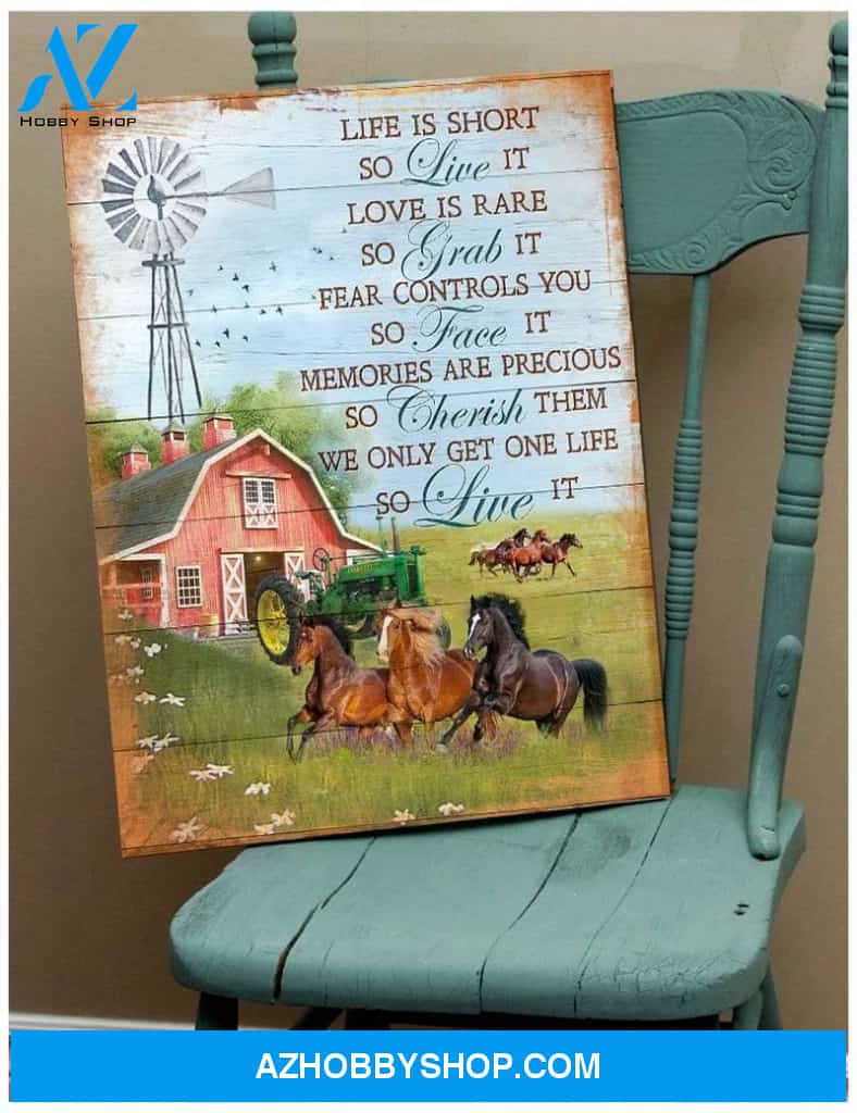Life Is Short Horse Wall Art Canvas