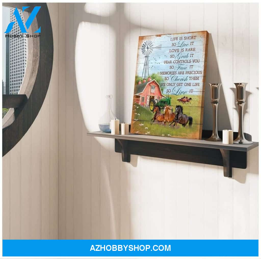 Life Is Short Horse Wall Art Canvas