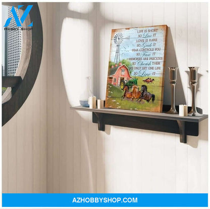 Life Is Short Horse Wall Art Canvas