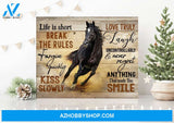 Life Is Short Horse Wall Matte Canvas Christmas Wall Art
