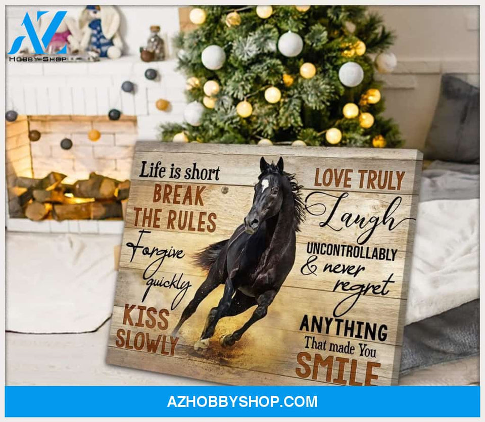 Life Is Short Horse Wall Matte Canvas Christmas Wall Art