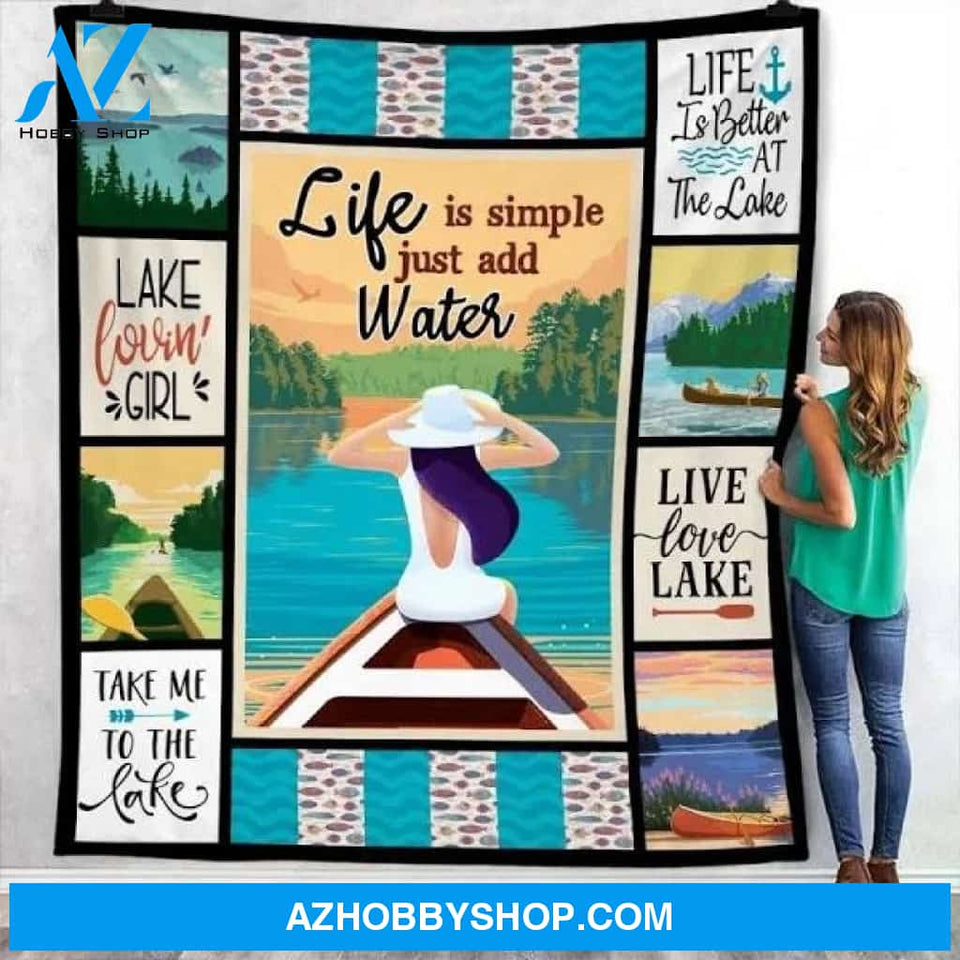 Life Is Simple Just Add Water Fleece Blanket Gift For People Home Decor Bedding Couch Sofa Soft And Comfy Cozy