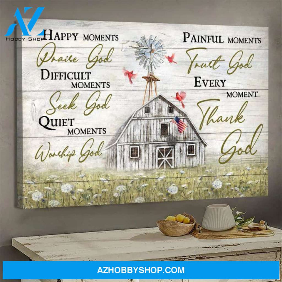 Cardinals Life On Farm Every Moment Thank God Poster Canvas Wall Decor Visual Art