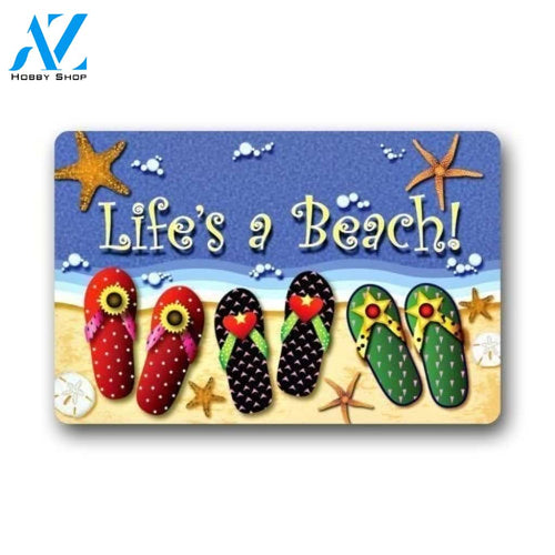 Life's A Beach Doormat Welcome Mat Housewarming Gift Home Decor Funny Doormat Gift For Beach Lovers Gift For Friend Birthday Gift