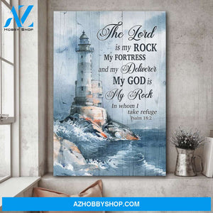 Lighthouse - The Lord is my rock in whom I take refuge Jesus Portrait Canvas Prints - Wall Art