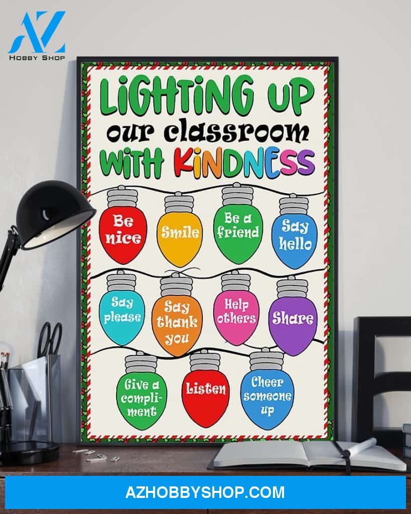 Teacher Classroom Canvas Lighting Up Our Classroom, Student Wall Art Back to School Gift for Teacher