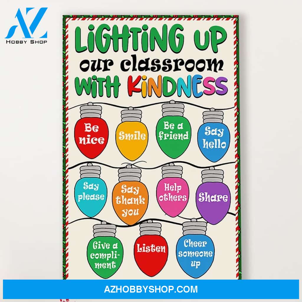 Teacher Classroom Canvas Lighting Up Our Classroom, Student Wall Art Back to School Gift for Teacher