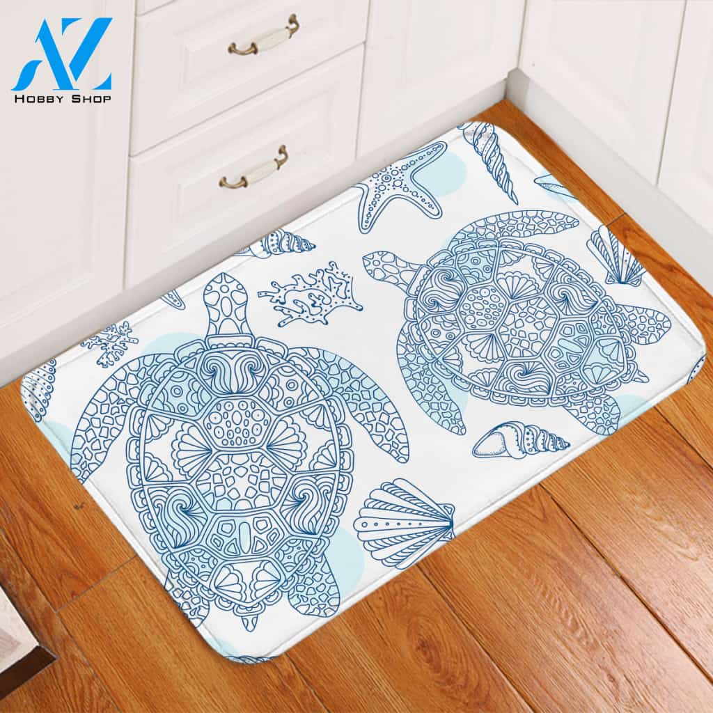 Lined Marine Life Door Mat