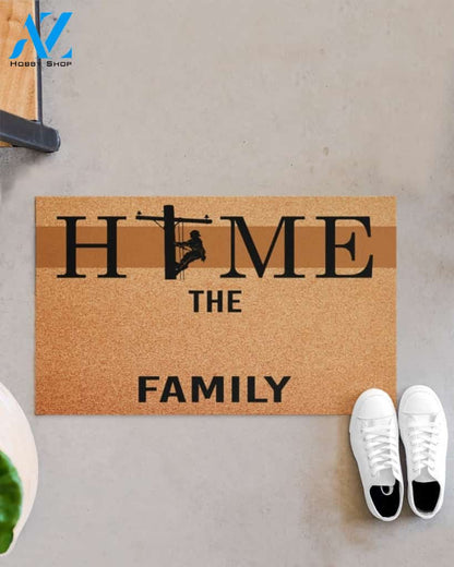 Lineman Home The Family Doormat Gift For Lineman Birthday Gift Home Decor Warm House Gift Welcome Mat