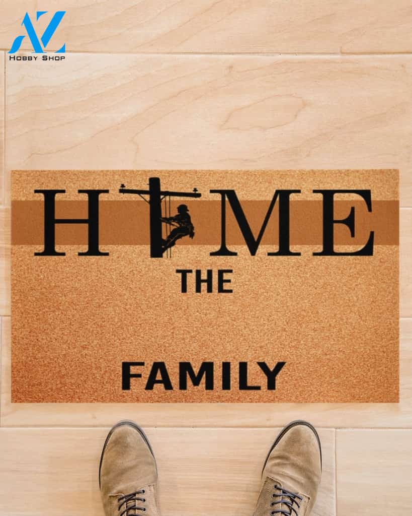 Lineman Home The Family Doormat Gift For Lineman Birthday Gift Home Decor Warm House Gift Welcome Mat