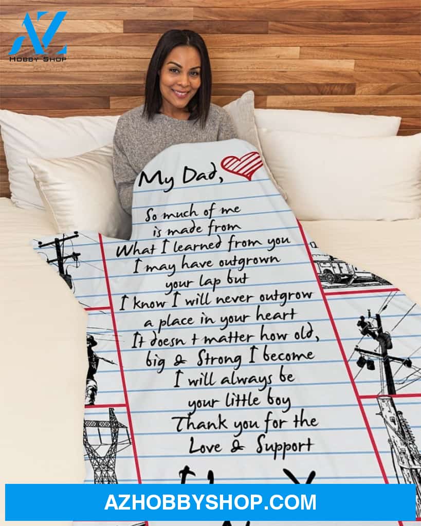 Lineman's Dad Premium Fleece Blanket