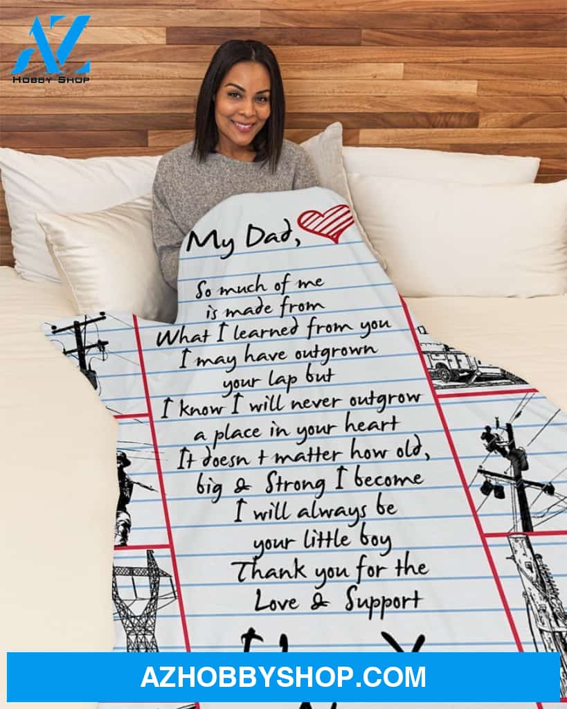 Lineman's Dad Premium Fleece Blanket