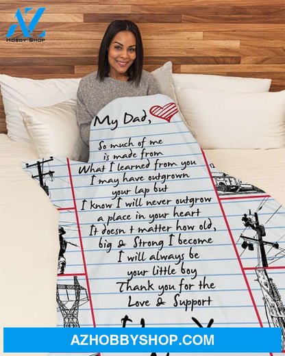 Lineman's Dad Premium Fleece Blanket