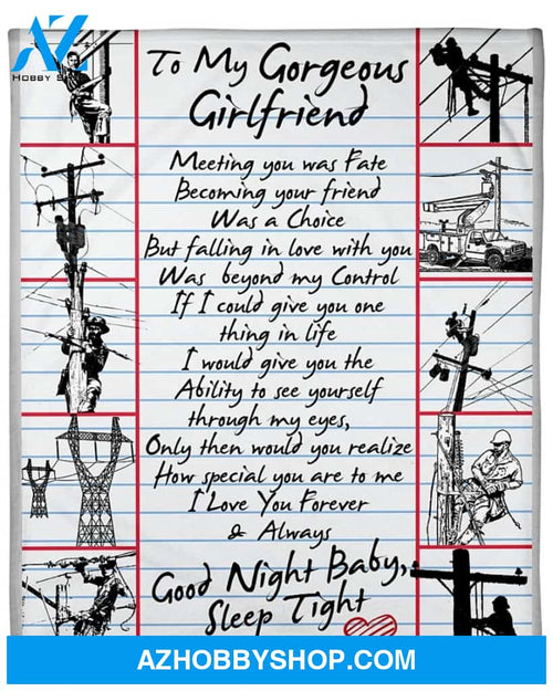 Lineman's Girlfriend Premium Fleece Blanket