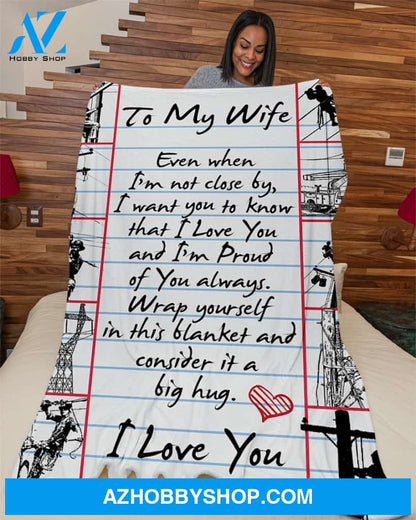 Lineman's Wife Premium Fleece Blanket