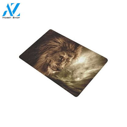 Lion Against Stormy Sky Animal Doormat Indoor and Outdoor Mat Entrance Rug Sweet Home Decor Housewarming Gift Gift for Lion Lovers Wildlife Animals Lovers