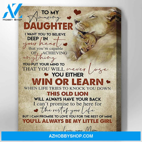 Lion Canvas Gift For Daughter-Hanging Art Above Bed