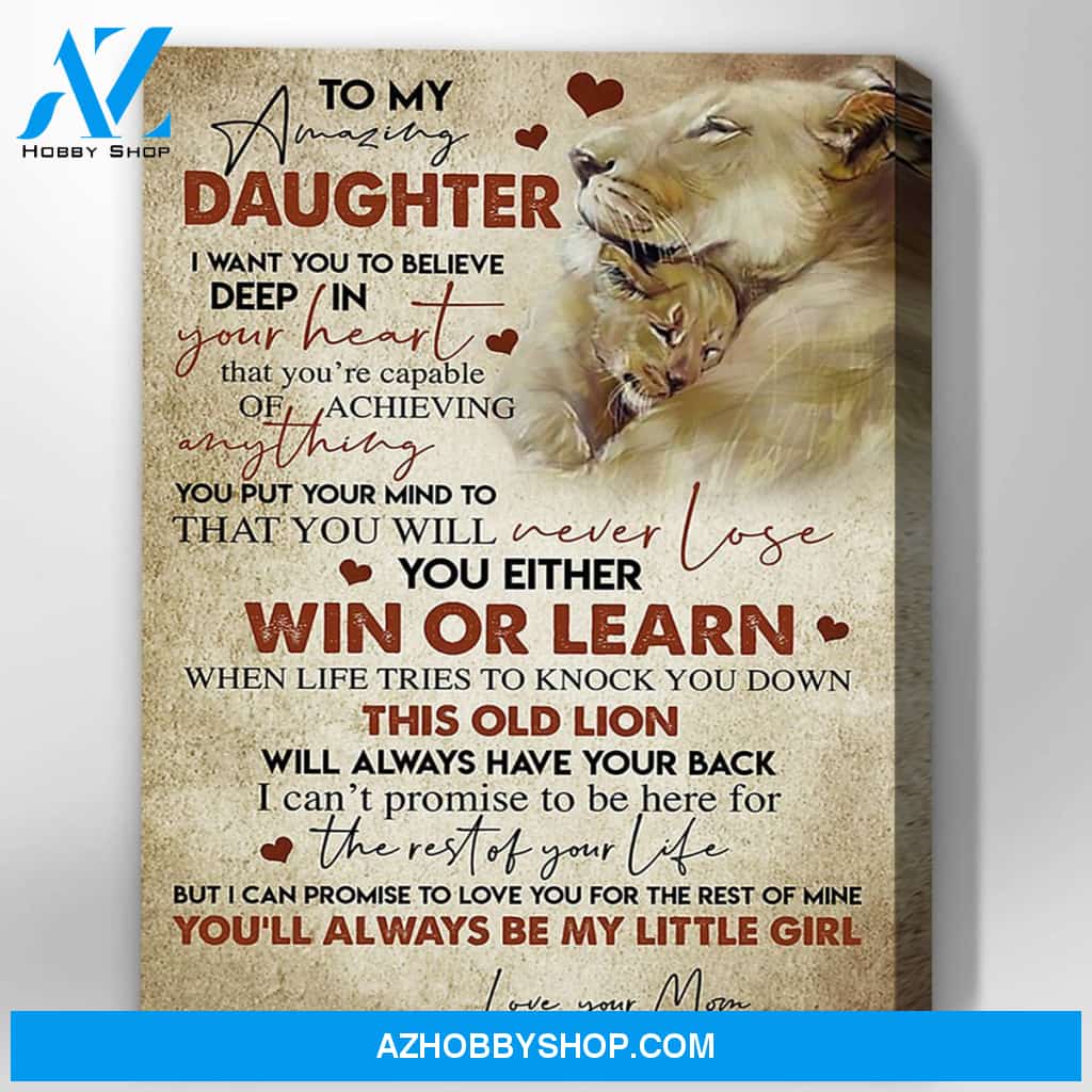 Lion Canvas Gift For Daughter-Hanging Art Above Bed