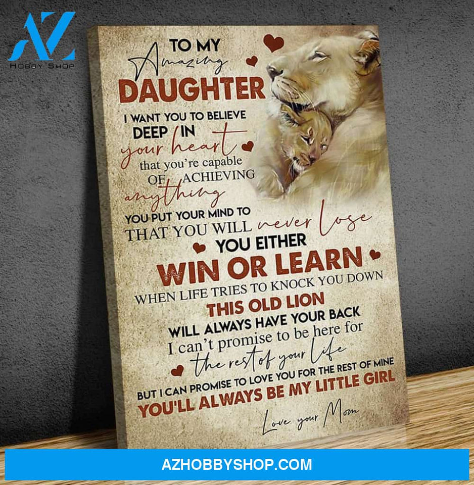 Lion Canvas Gift For Daughter-Hanging Art Above Bed