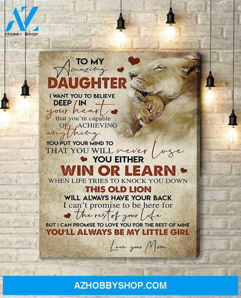 Lion Canvas Gift For Daughter-Hanging Art Above Bed