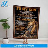 Lion Family Dad Personalized Letter To My Son Wrap Yourself Up In This Blanket Consider It A Big Hug Fleece Blanket