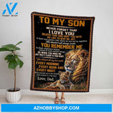 Lion Family Dad Personalized Letter To My Son Wrap Yourself Up In This Blanket Consider It A Big Hug Fleece Blanket