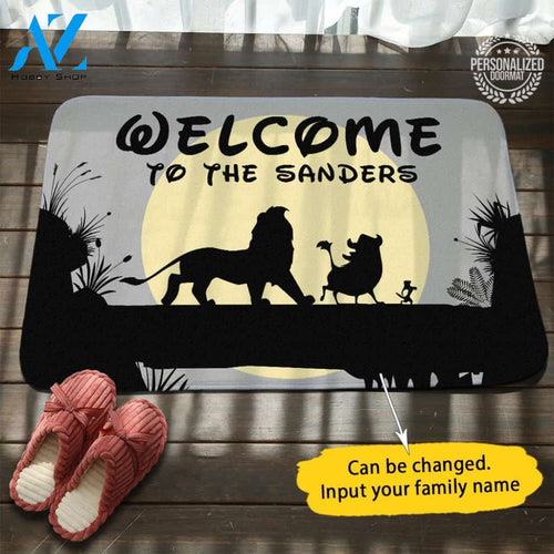 Lion King Personalized Name Doormat