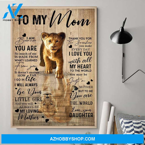 Lion Mom And Daughter Vertical Poster