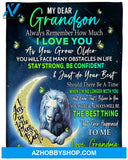 Lion My Dear Grandson Always Remenber How Much I Love You Blanket Gift For Grandson From Grandma Birthday Gift Home Decor Bedding Couch Sofa Soft and Comfy Cozy