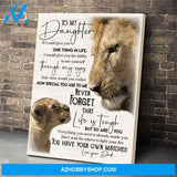 Lion To My Daughter Canvas Print Wall Art - Matte Canvas