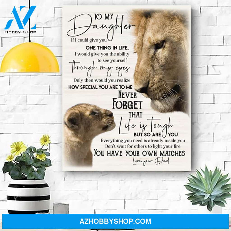 Lion To My Daughter Canvas Print Wall Art - Matte Canvas