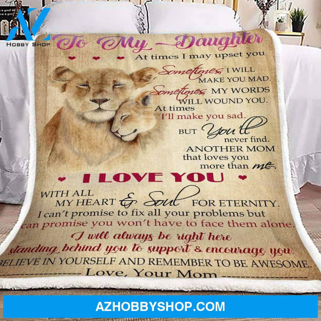 Lion To My Daughter Love Mom Fleece Blanket Gift For Daughter | Family Blanket