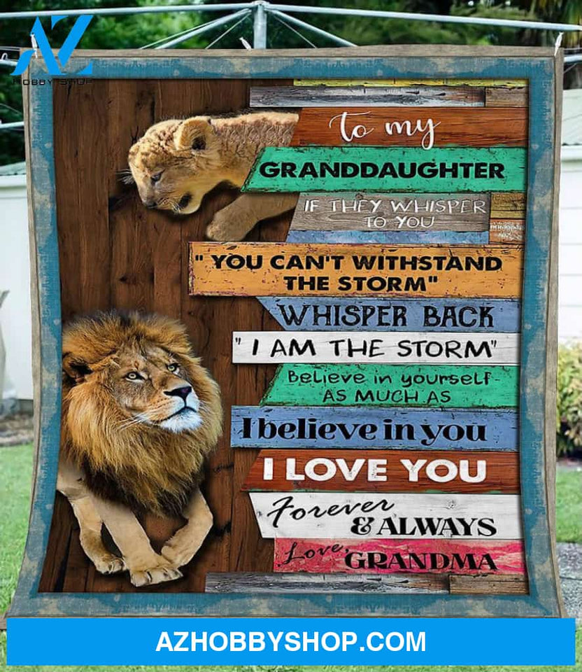 Personalized Lion To My Granddaughter Fleece Blanket From Grandma I Love You Forever And Always Great Customized Blanket Gifts For Birthday Christmas Thanksgiving