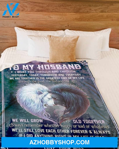 Lion To My Husband I Want You Fleece Blanket