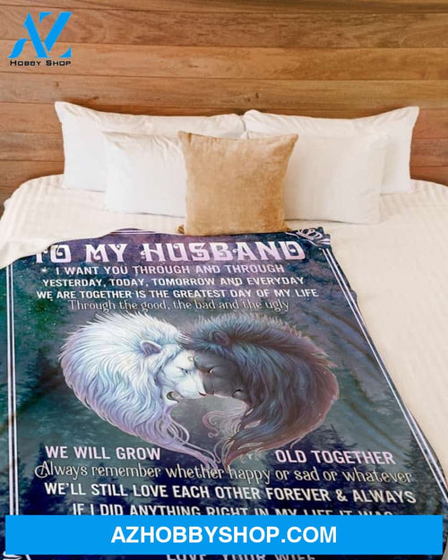 Lion To My Husband I Want You Fleece Blanket