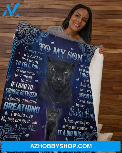 Lion To My Son Sometimes It's Hard-Mom Fleece Blanket