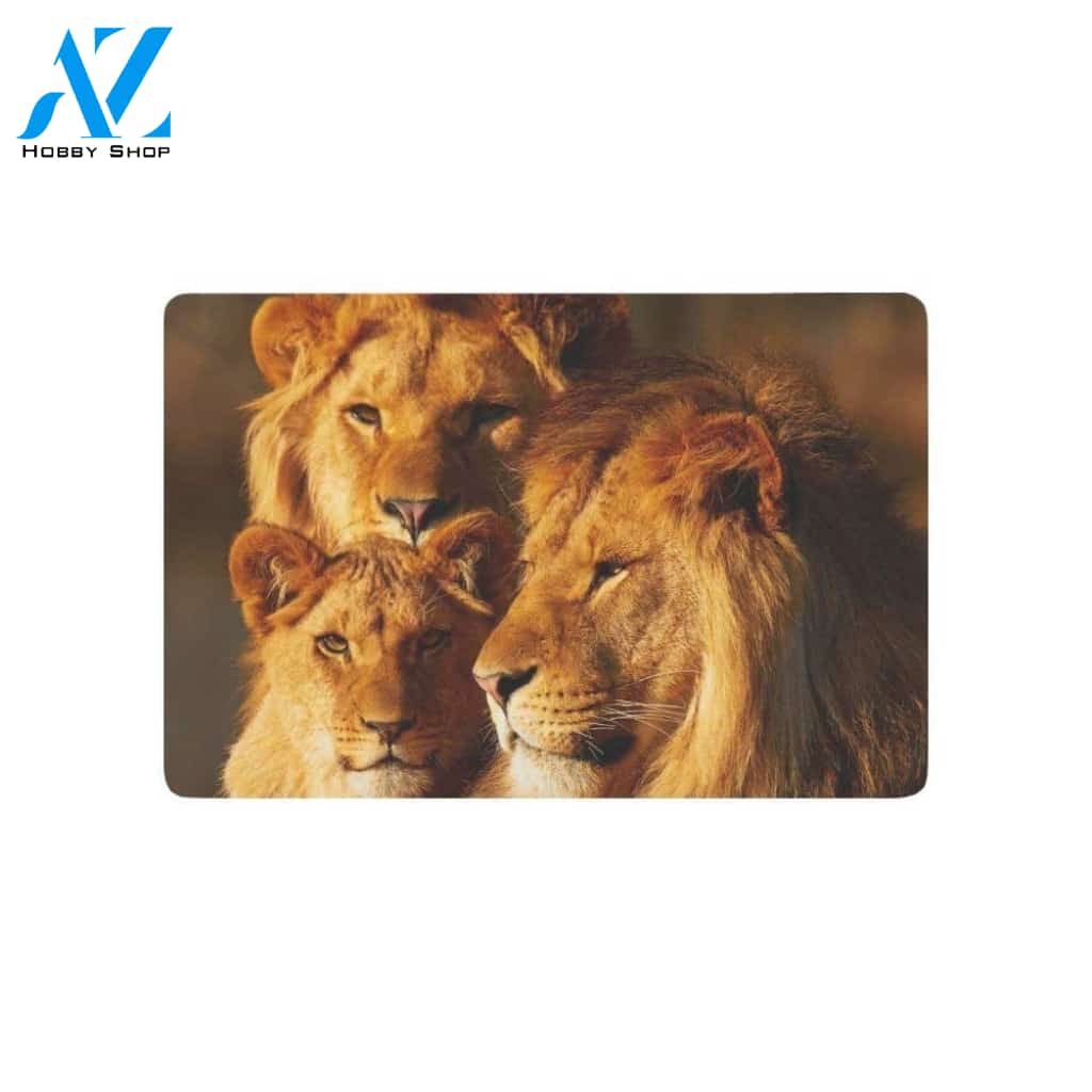 Lions Animal Indoor and Outdoor Doormat Welcome Mat House Warming Gift Home Decor Funny Doormat Gift Idea