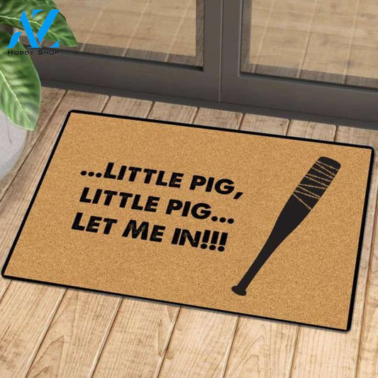 Little Pig Let Me In Easy Clean Welcome DoorMat | Felt And Rubber | 40x60 cm | 45x75 cm | 60x90 cm | Colorful | DO1461