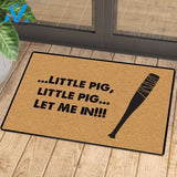 Little Pig Let Me In Easy Clean Welcome DoorMat | Felt And Rubber | 40x60 cm | 45x75 cm | 60x90 cm | Colorful | DO1461